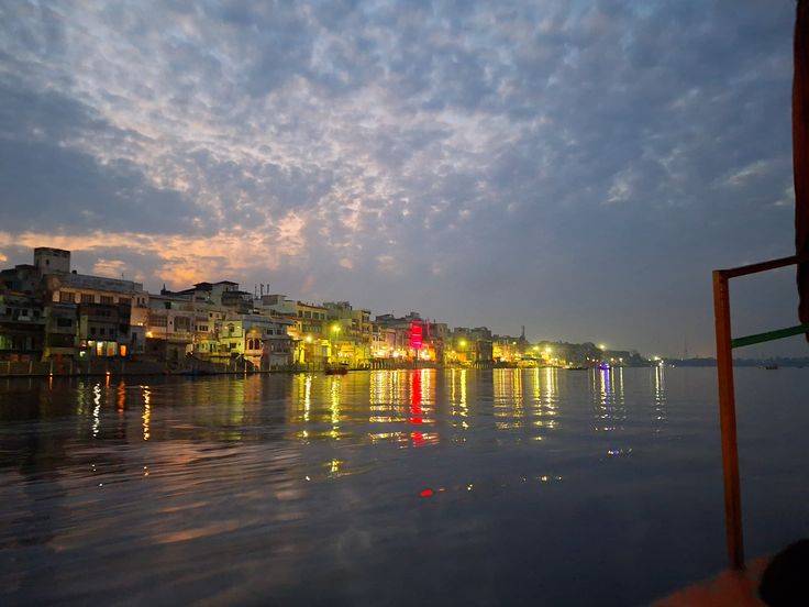 Vishram Ghat on Yamuna river at sunrise, Mathura
